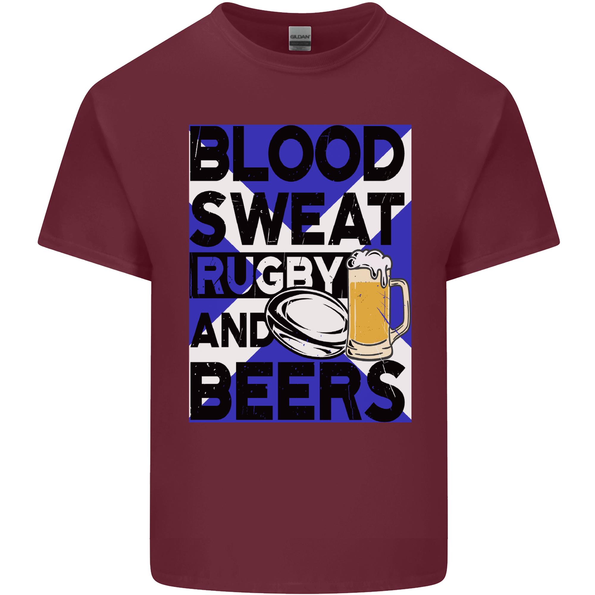 Blood Sweat Rugby and Beers Scotland Funny Unisexs Light Cotton TShirt S