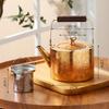 Ethnic Style Stainless Steel Tea Kettle, Large Capacity Teapot with Tea Strainer, Home Restaurant Flower Tea Pot, 1.5L