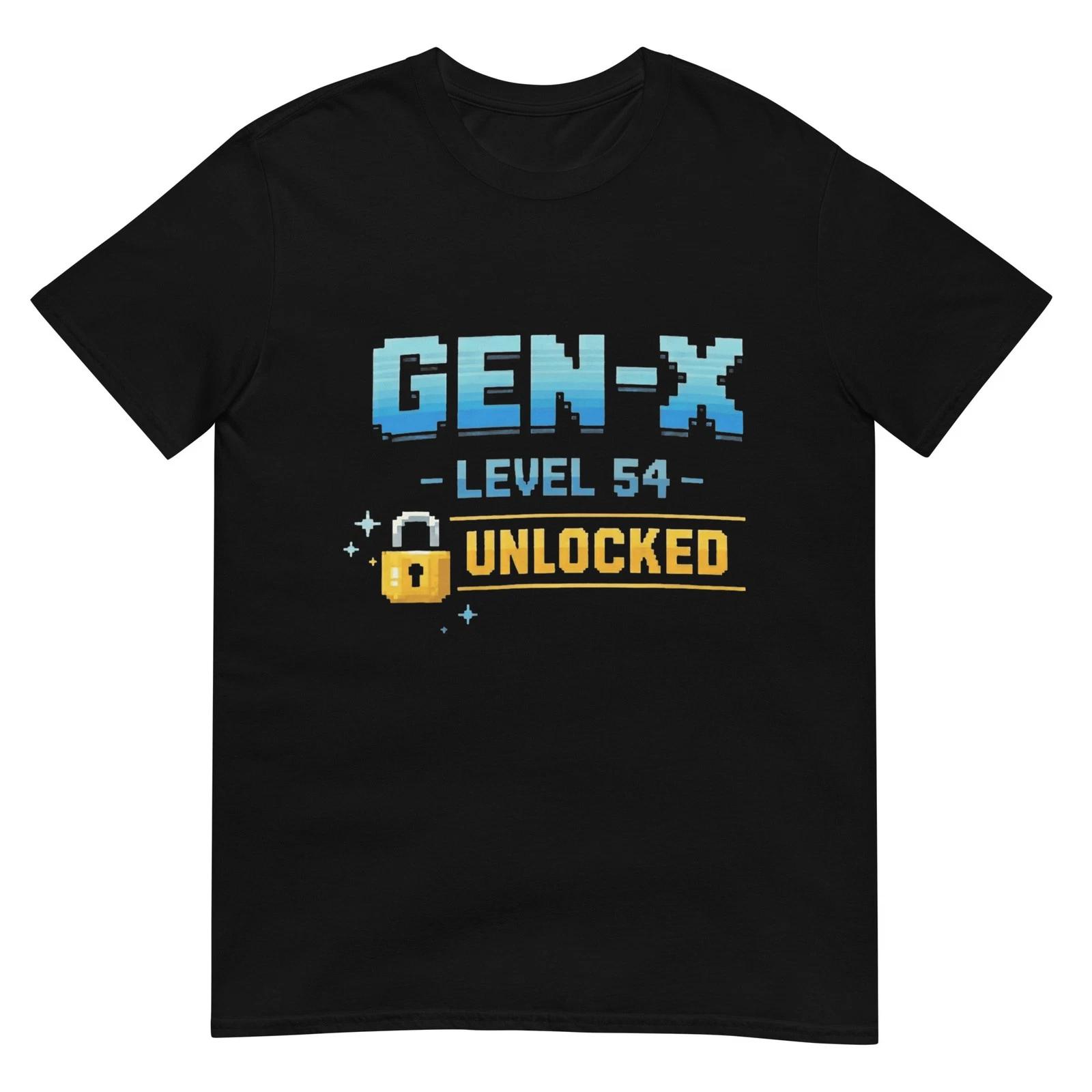 Gen X, Level 54 Unlocked Retro Gamer Vintage Birthday T-Shirt 2XL