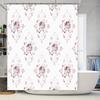 Vintage Floral Shower Curtain Pink Flower Design Printed Fabric Waterproof Bath Decoration Wall Hanging For Bathroom Decorations