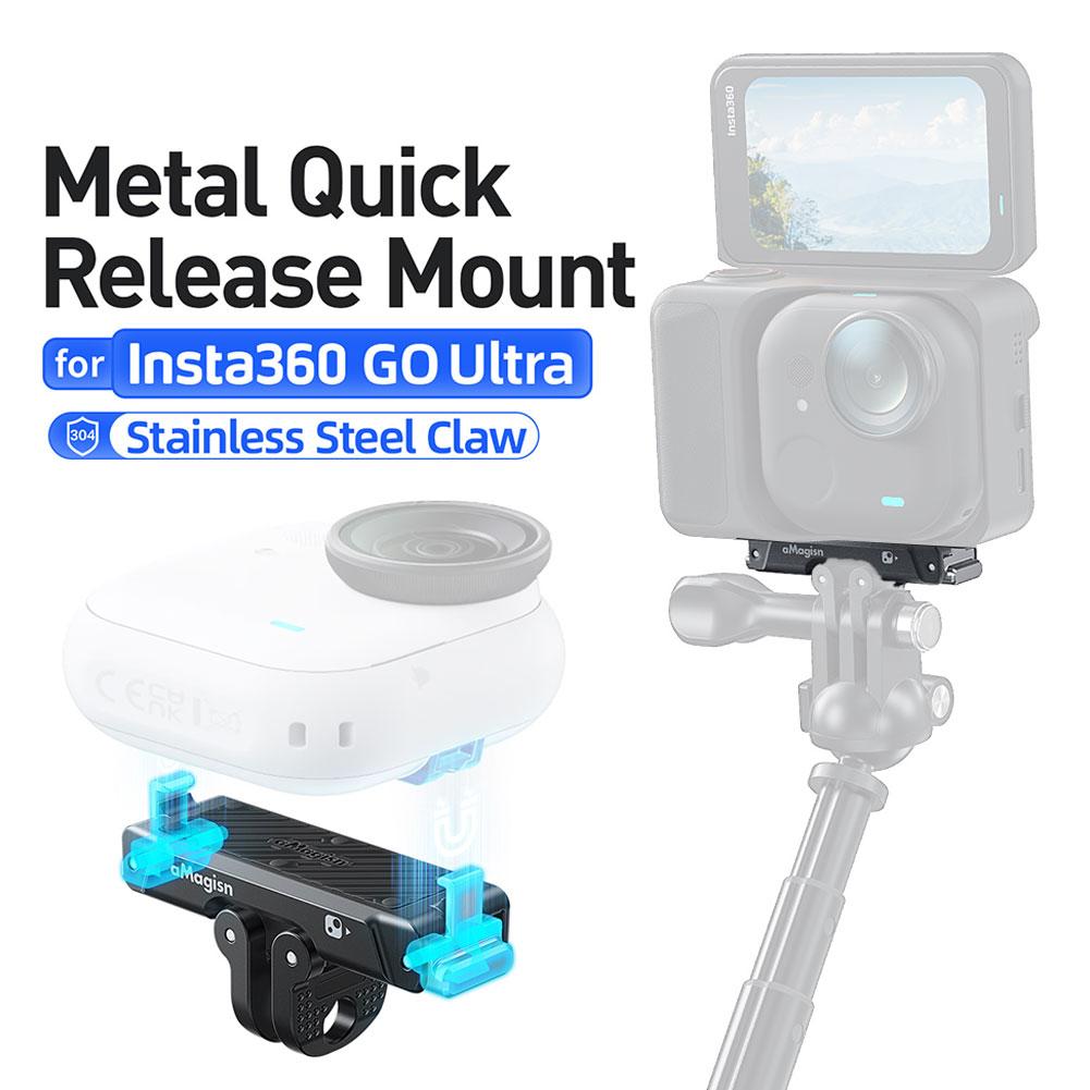 For AMagisn Insta360 GO Ultra Aluminum Alloy Quick Release Base Mount Thumb Motion Camera Accessories For Insta360 GO Ultra