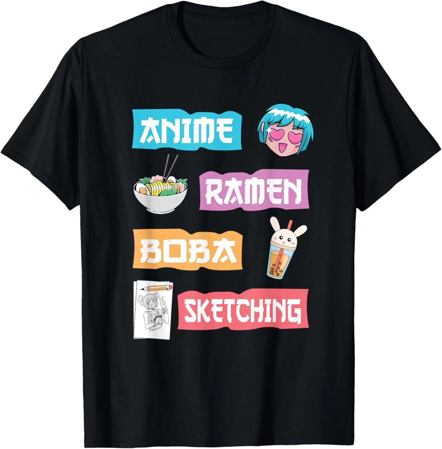 Anime Ramen Boba Sketching - Kawaii Anime Lover Merch Gift Unisex T-Shirt S