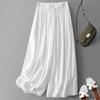 Loose and Thin Solid Color Cotton and Linen Wide-leg Pants Women's 2025 Summer New Literary and Retro Drawstring Elastic Waist Casual Pants