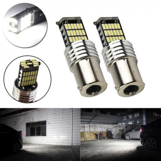 Turn Signal Reverse Brake+Ligh White 2*P21W 1156 BA15S LED Bulbs-4014 LED Car