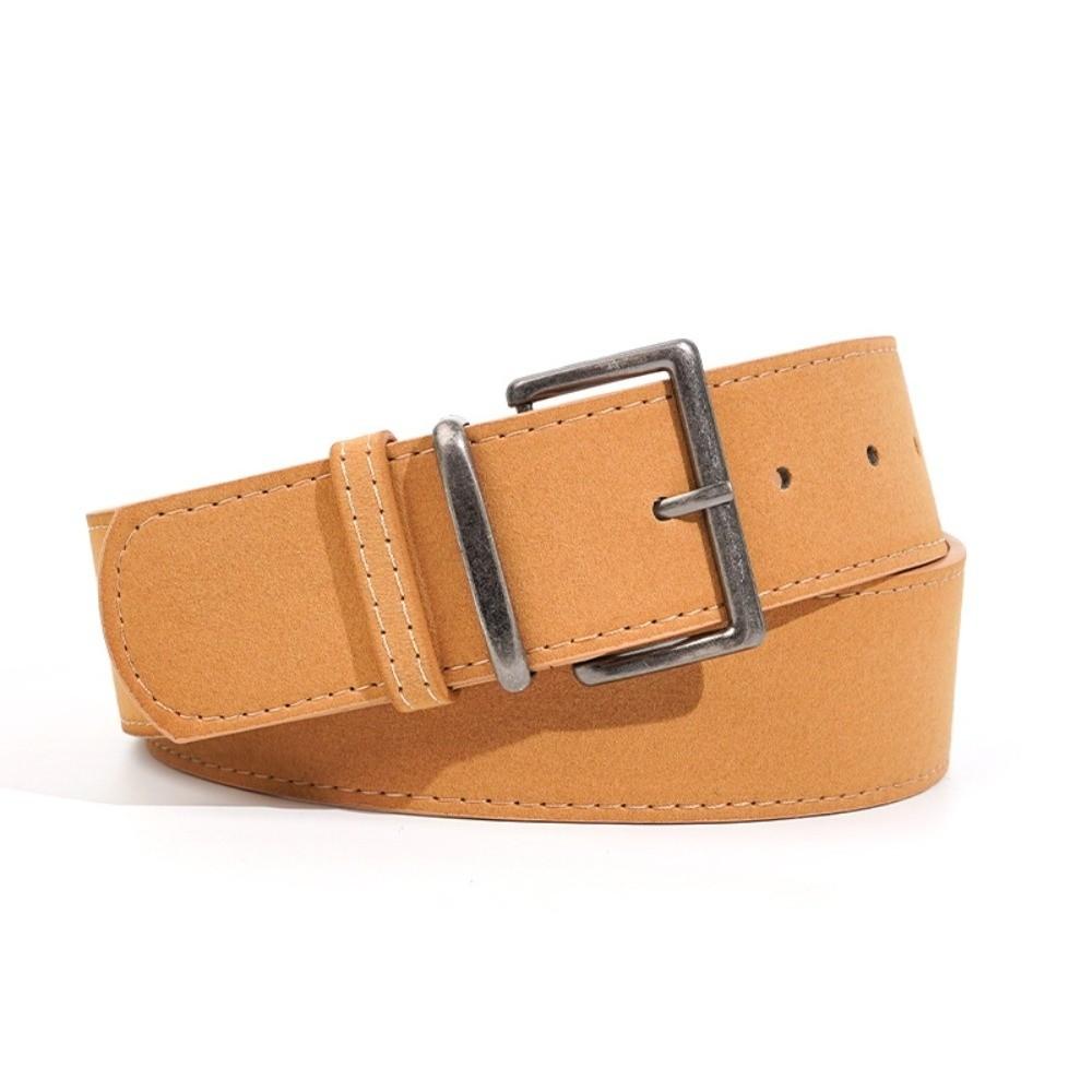 Casual Suede Leather Belt Pin Buckle Waistband Versatile Thin Waist Belt  For Women