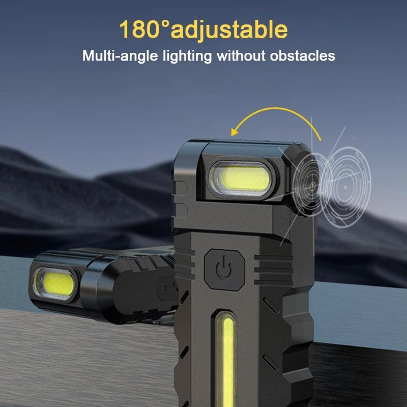 NEW Flashlight 800mAh Magnetic LED Flashlight Waterproof Portable Pocket Torch Type-C USB Charging for Outdoor Camping