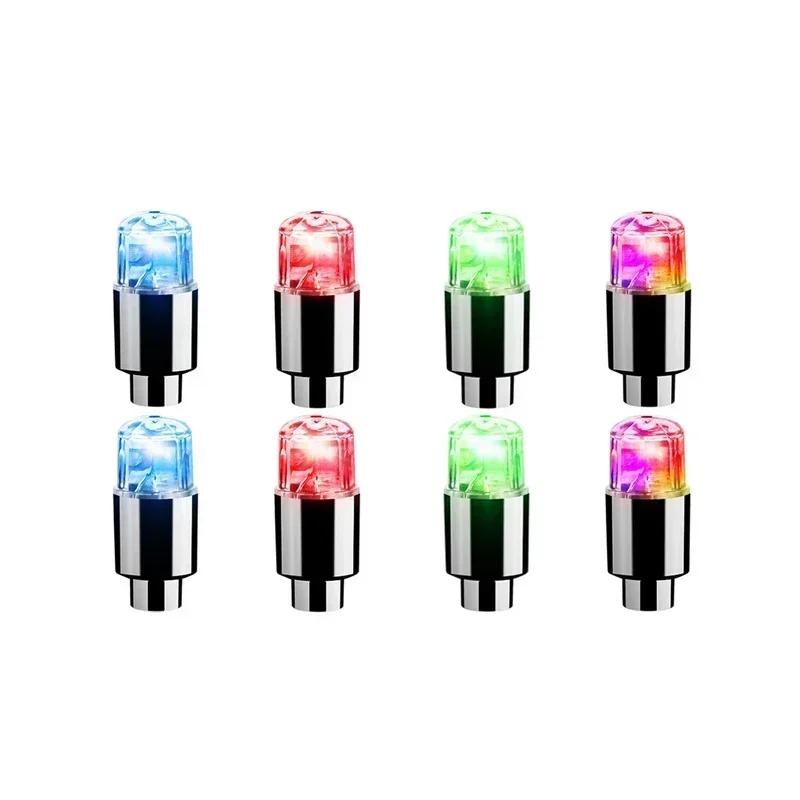 2pcs LED Tire Valve Stem Caps Neon Light Waterproof Wheel Spoke Lights LED Tire Lamp for Motorcycle Bicycle Car Accessories