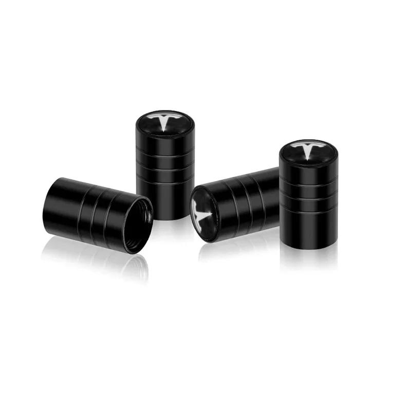 4Pcs Car Wheel Tire Valve Caps Air Stem For Tesla Model S Model X Y 3 Roadster SpaceX Tyre Plug Auto Tools Accessory