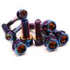 304 Stainless Steel M6/M8 Burnt Titanium Gold Electroplated Iridescent Hex Flange Cap Screws for Electric Motorcycles