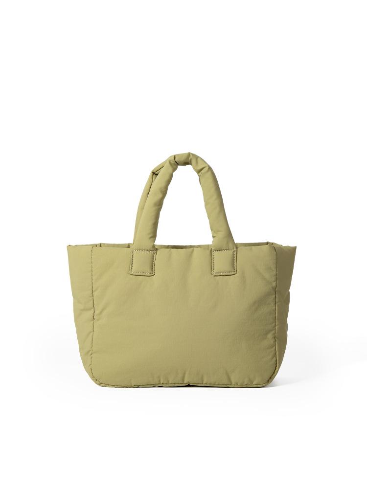 Autumn and Winter New Japanese and Korean Niche Ins Lightweight Nylon Cotton Filled Handbag for Women, Simple and Casual Large Capacity Tote Bag