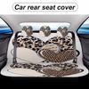 Heart Leopard Pattern Themed Car Seat Cover Set For Most Cars, Trendy High-quality Car Seat Protector Covers Full Set, Universal
