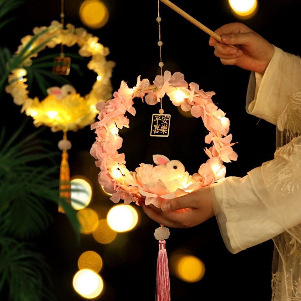 

Handmade Festival Rabbit Lantern Bunny Shape Rabbit Hanging Lamp Spring Festival