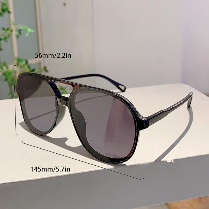 Vintage Double Bridge Sunglasses  New Chic Multicolor Gradient Pilot Shades Fashion Brand Design Mirror Dark Glasses