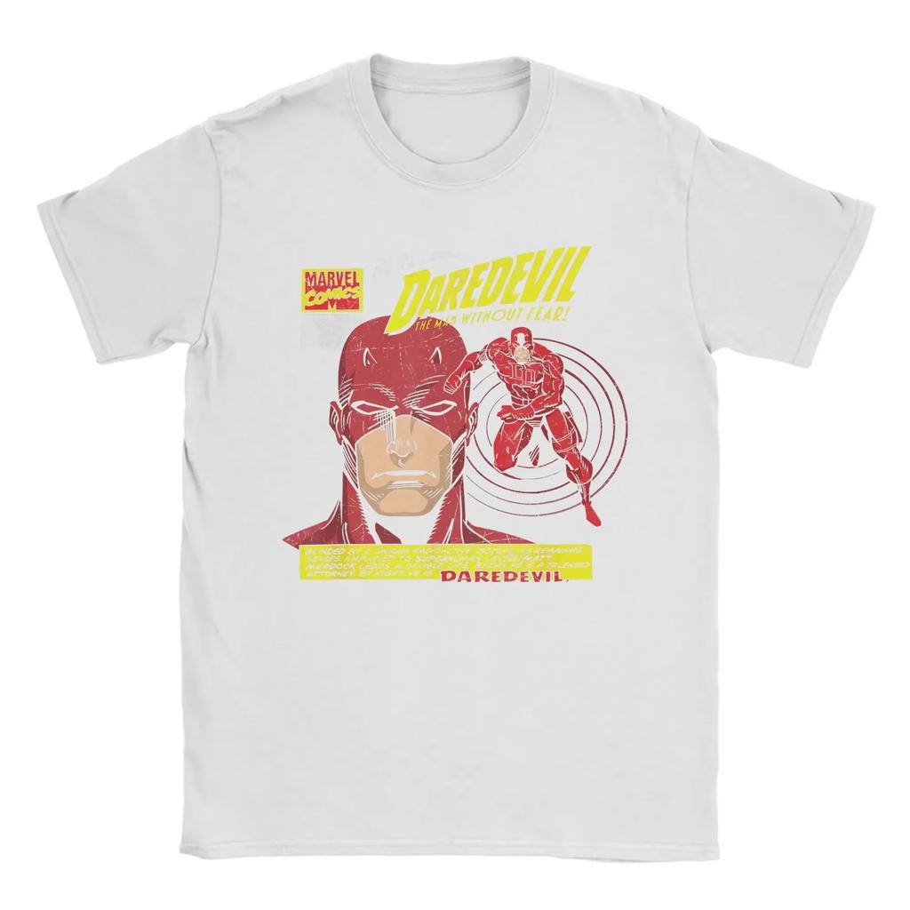 This Vintage Black Marvel Daredevil Comic T-shirt Captures the "Man Without Fear" Vibe for Retro Superhero Fans Who Love Classic Art