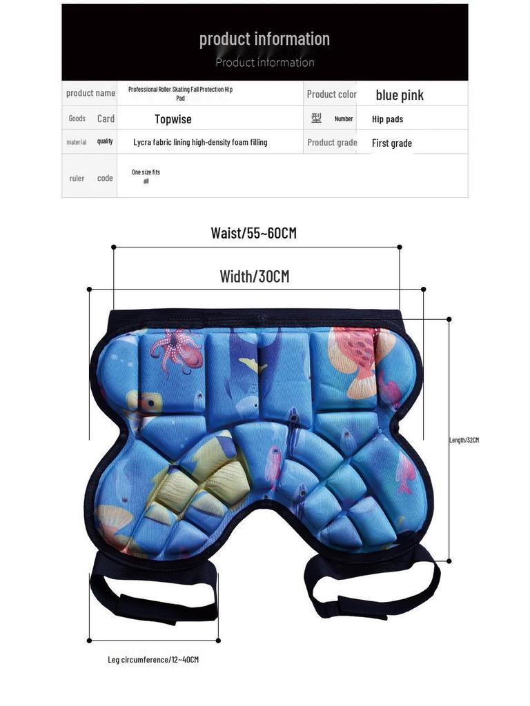 Kids' Thickened Hip Protector Pants for Skating and Skateboarding - Boys and Girls Beginner Safety Gear