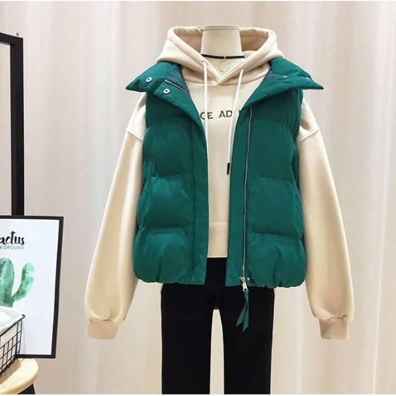 Mode Warme Daunenjacke in Übergröße Damen Kurz Koreanischer Stil Student Herbst und Winter Allround Locker Weste Weste