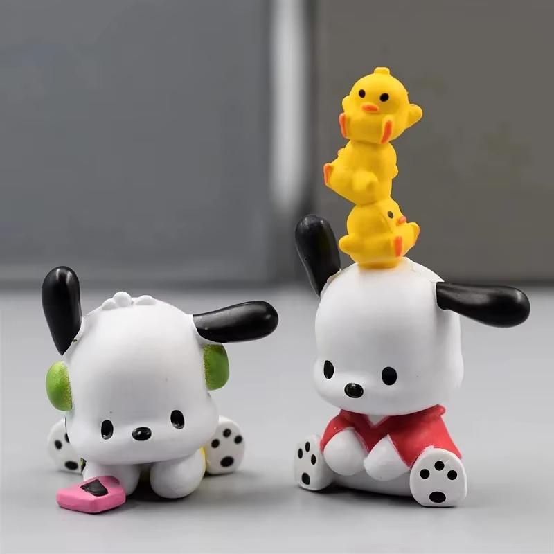 Hot 5Pcs Sanrio Anime Figure3-4cm Kawaii Pochacco Melody Model Accessories Children's Toys Gift Action Figures Pvc Gift Doll