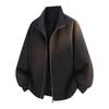 Men's Flight Jacket Stand Collar Casual Ribbed Trim Jacket for Spring Fall