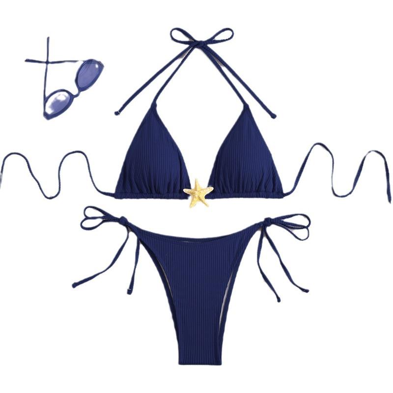 Vintage Beach Vacation Swimsuit Sexy Bikini Split Swimsuit Women Fashion Triangle Swimsuit Fine Stitching In A Variety of Colors Beachwear