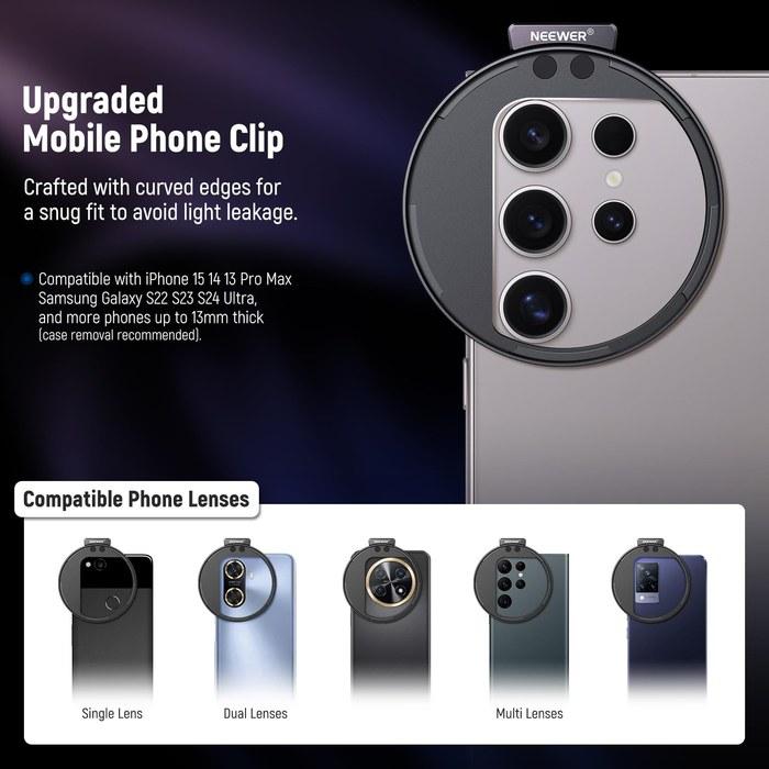 NEEWER 67mm Variable ND Filter with Lens Clip, Magnetic ND2-32 Filter, Adjustable Dimming Filter, Compatible with iPhone 17 Pro