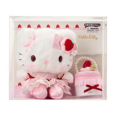 Sanrio Hello Kitty Peluche Porta Accessori Set Montato Età 3+ 224669 (SANRIO) & (Torta di fragole)