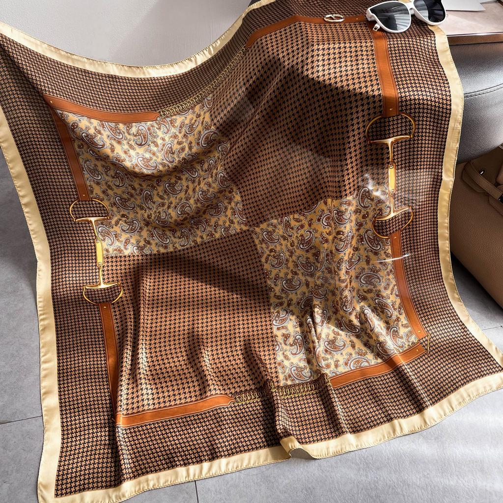 Hochwertige, luxuriöse Seidenschals, Stirnband, Schals, Halstuch für Damen, Ketten-Seidenschal, dekorativer Schal für Damen