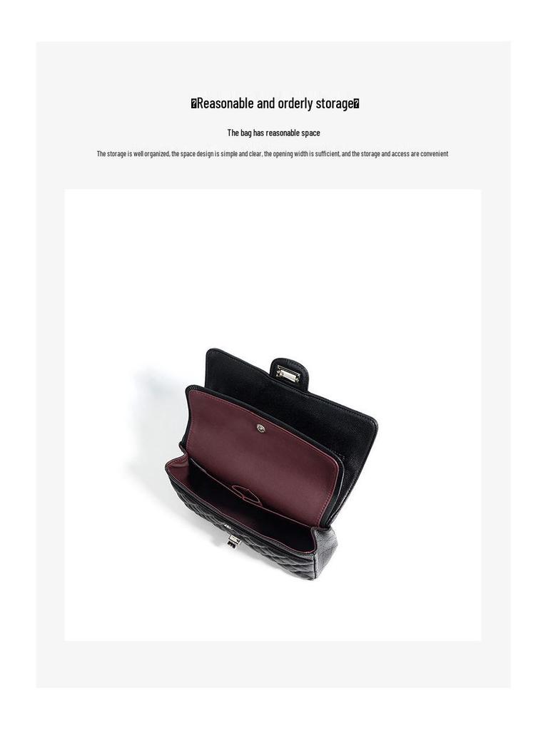 Genuine Leather Quilted Chain Crossbody Bag - Elegant Small Square Shoulder Bag