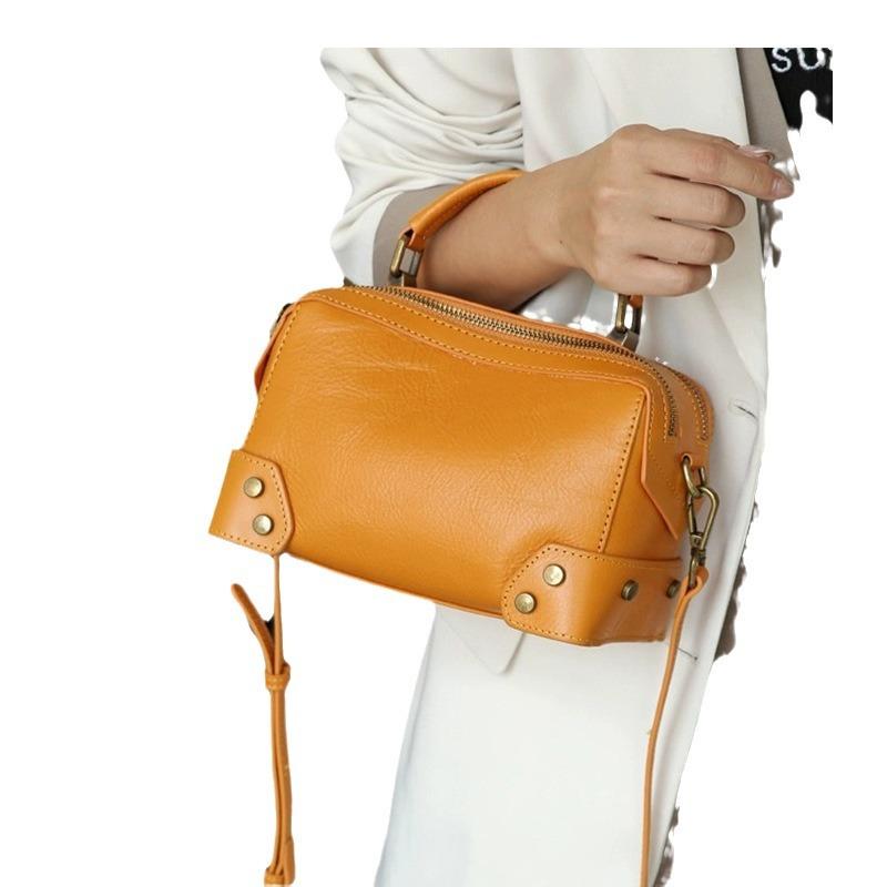 New Crossbody Small Bag, Fashionable and Versatile, Single Shoulder Leather Women's Bag, Top Layer Cowhide Handbag, Small Square Bag