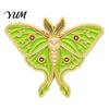 Men Women Jewelry Accessories Vintage Enamel Moth Brooch, Cartoon Insect Alloy Lapel Pin, Retro Clothing Decoration for Suit Dress Coat Scarf Pin