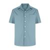 Men Plus Size Solid Color Turn Down Collar Short Sleeve Loose Casual Shirt