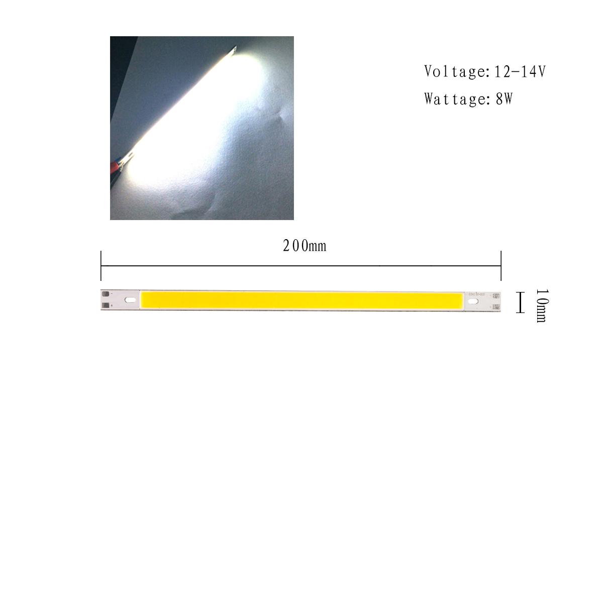 

DC 12V 14V 200*10mm светодиодная COB-светильник 8W 800lm светодиодная лампа для светодиодных панелей для DIY-лампы