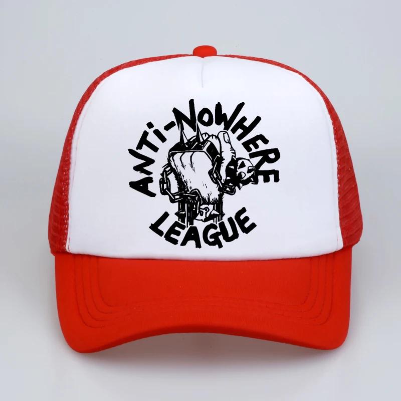 VTG 80s ANTI NOWHERE LEAGUE PUNK ROCK SKINHEAD Oi TOUR CONCERT Baseball caps Unisexs 2018 fashion Brand Mesh trucker cap