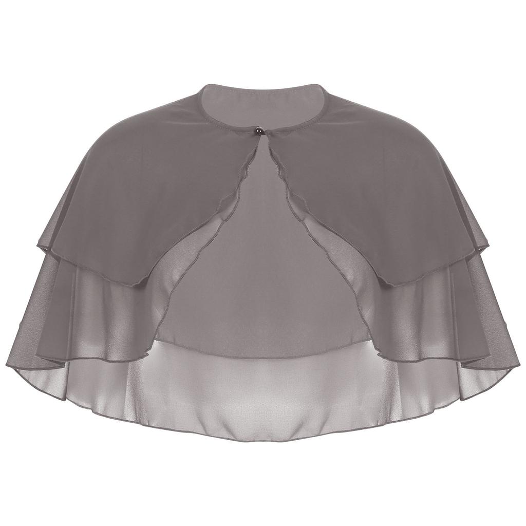 Women Elegant Chiffon Cover Up Shawl Cape Bolero Ruffle Wraps Accessory Party Wedding Jackets