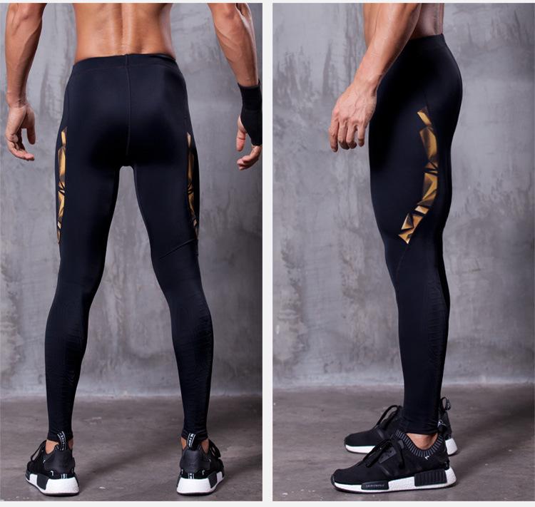 

Мужские компрессионные штаны для марафона на открытом воздухе: Быстросохнущая, дышащая, высокоэластичная ткань для бега и фитнеса, готова для ночного бега. Preorder чёрный