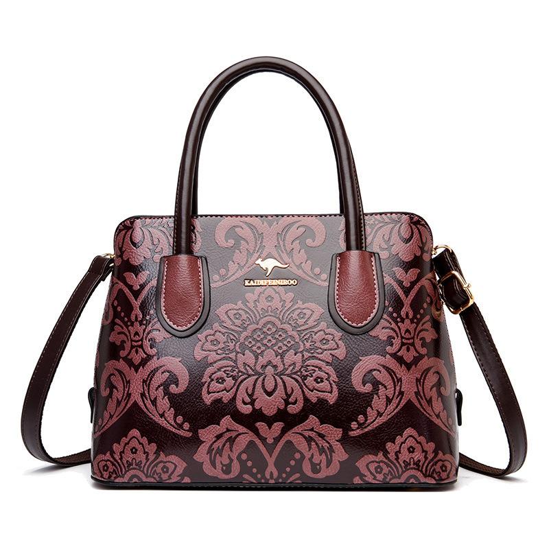 Large-capacity Tote Bag for Ladies, Embossed Handbag, Retro Mom Bag