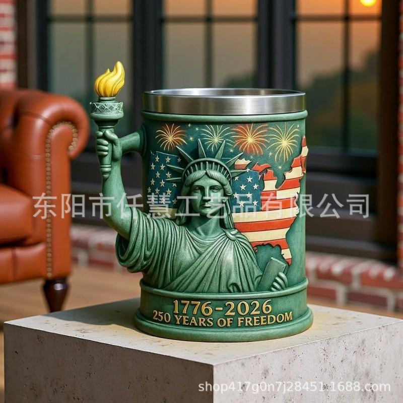 American Statue Of Liberty Torch Mug 304 Stainless Steel Water Cup