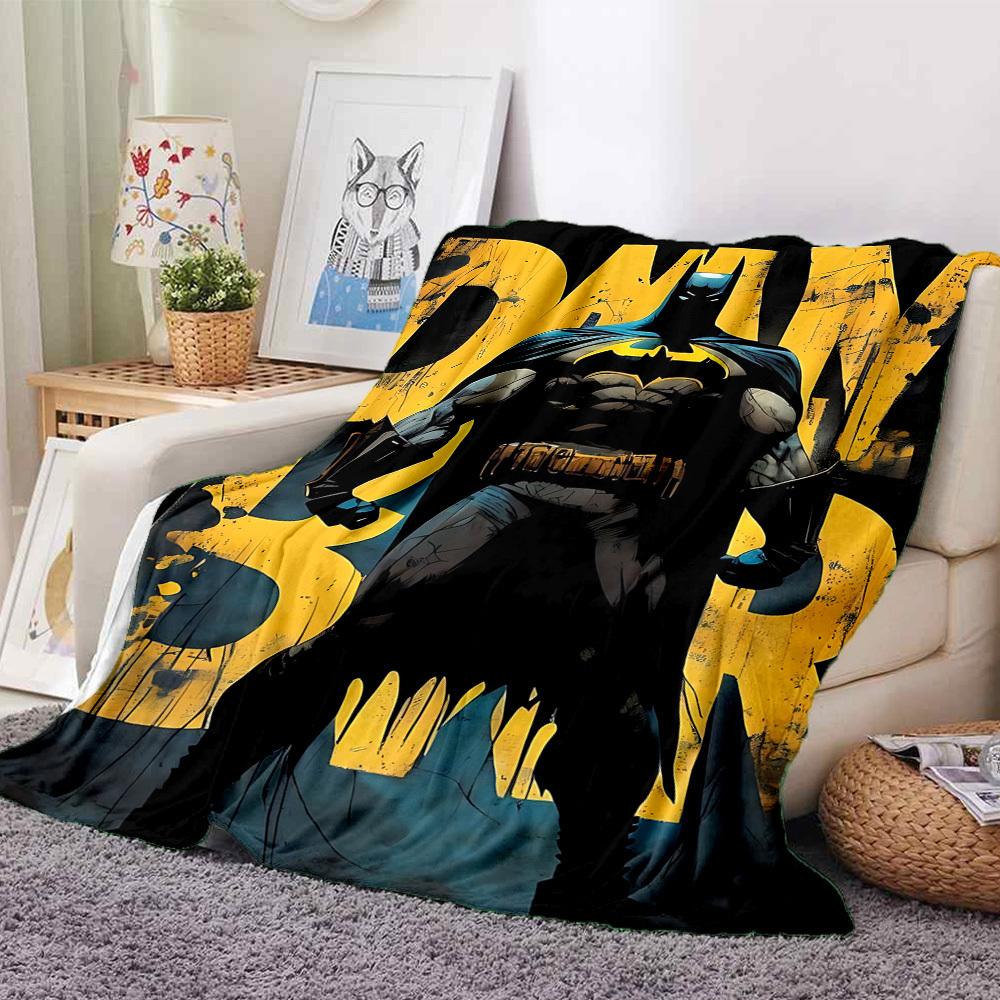 1pc Batman Night Flannel Throw Blanket - Lightweight Soft Warm All-Season Blanket for Sofa, Bed, Travel, Camping  L1029057