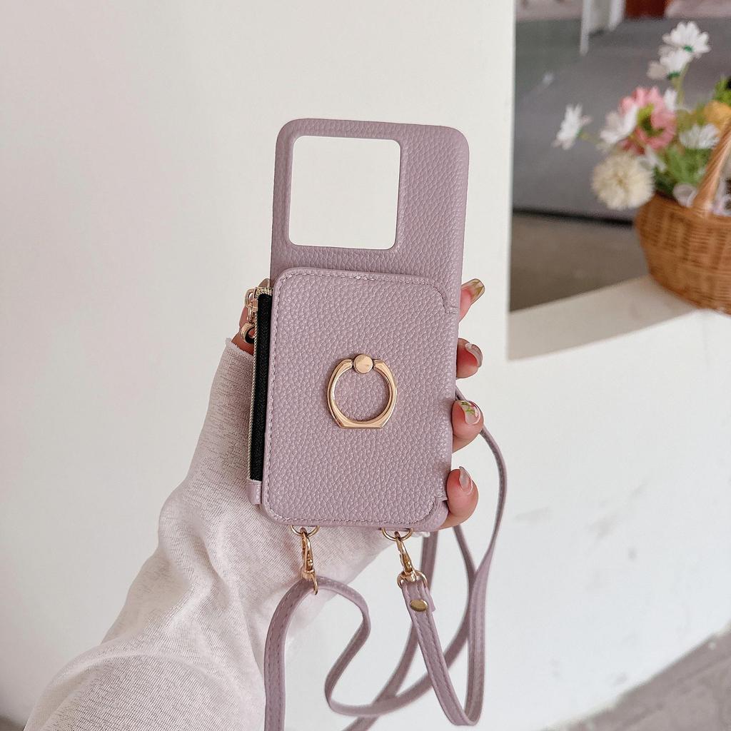 Redmi Note 12S 4G Crossbody Phone Case with Zipper Lanyard for Xiaomi 13T