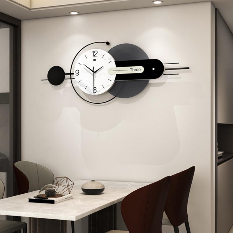 Modern Minimalist Luxury Wall Clock for Living Room or Restaurant - No-Punch Installation, Elegant Decor