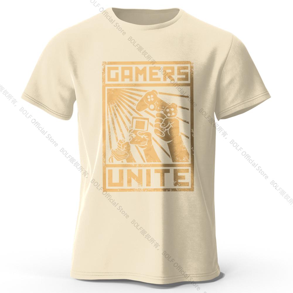 

Men s Gamers Unite Printed T-Shirt 100% Cotton Oversized Gamer Graphic Tees for Women Summer Tops Esports Streetwear 4XL