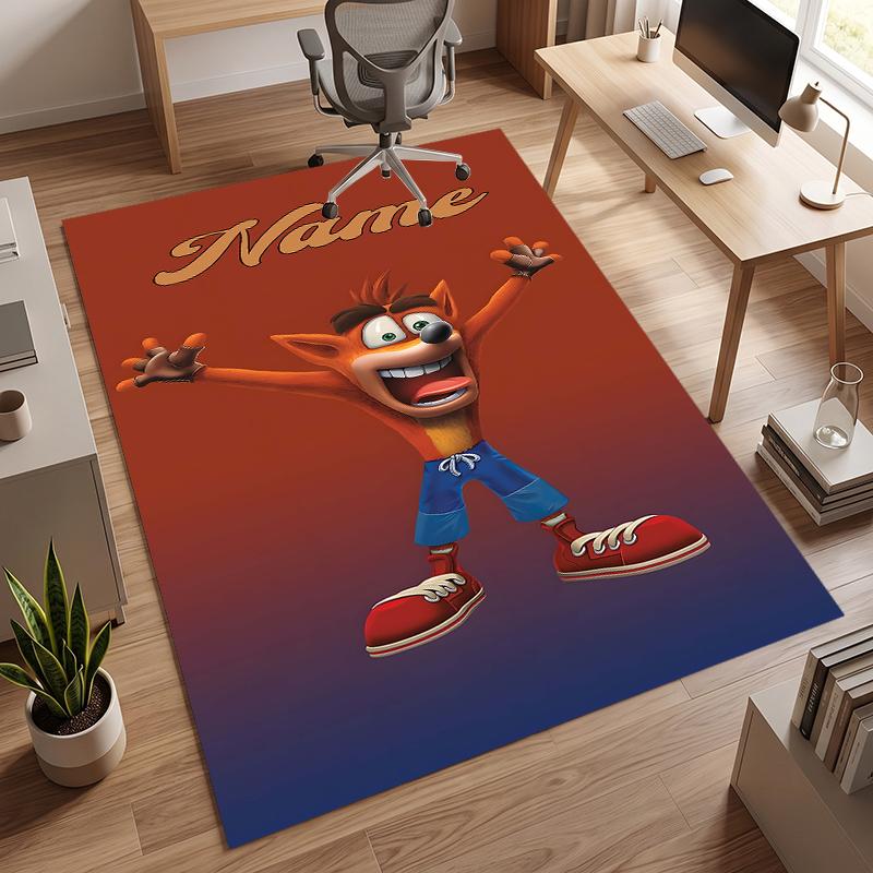 Crash Bandicoot (5) Personalizowany dywanik biurowy z imieniem Stylowa dekoracja do salonu, sypialni, kuchni