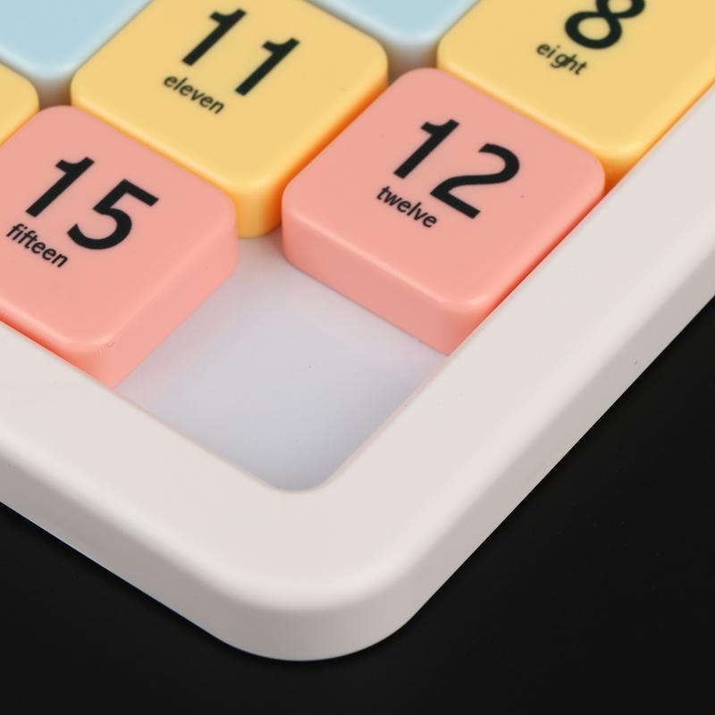 Magnetic Number Slide Puzzle 15 Cells Huarong Road Portable Smooth Sliding Blocks Logic Training Toy for Travel Use