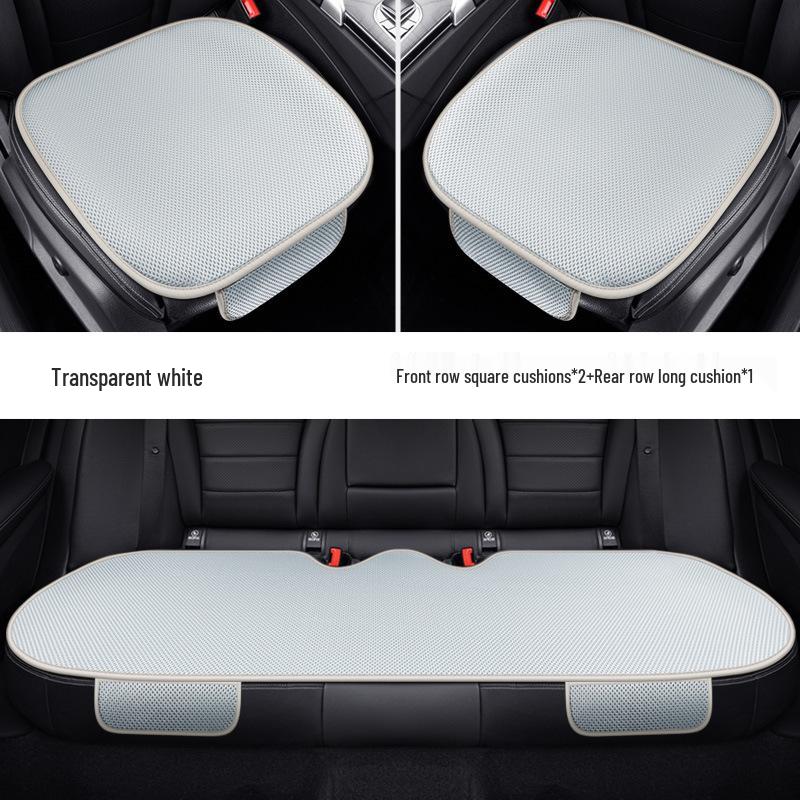 Ice Silk Non-Slip Car Seat Cushion Set - Summer Cooling with Backrest & Square Cushion