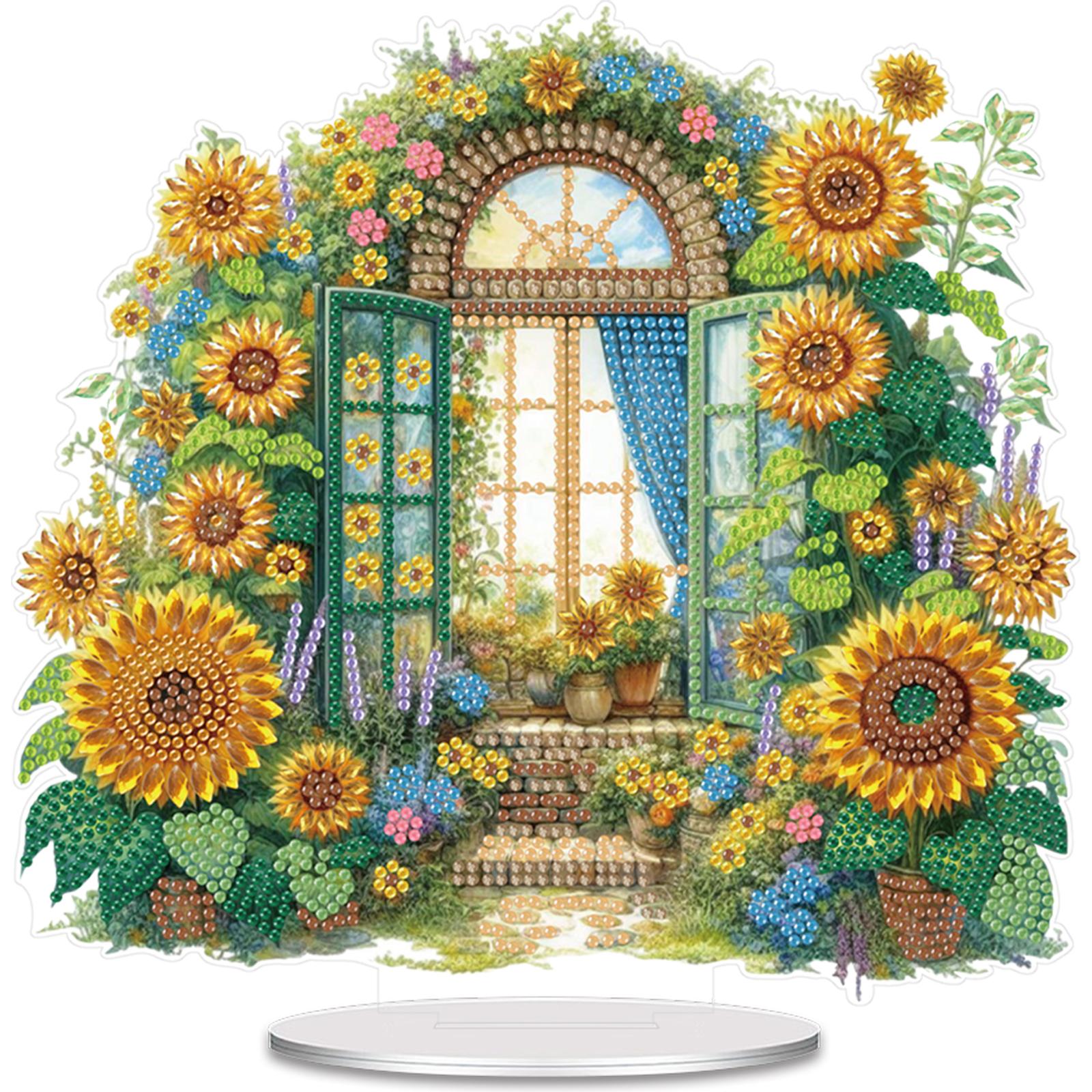 

2D/Flat DIY Acrylic Diamond Painting Desktop Ornaments Kit 5D DIY Diamond Art Tabletop Decorations for Home Office Desktop Decor