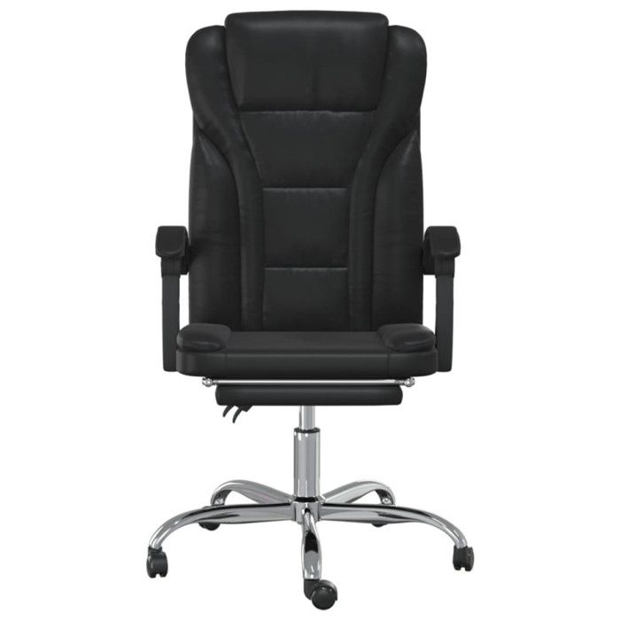 VidaXL Fauteuil Inclinable de Bureau, Chaise Pivotante avec Dossier et Repose-pied Réglables, Siège de Bureau, Moderne, Noir 349697