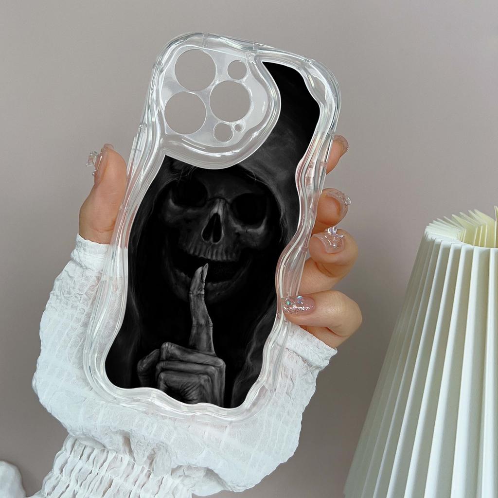LZ13 Death Prayer Grim Reaper Skull Clear Soft Wave Phone Cases for iPhone 15 13 Pro Max 12 mini 14 8 Plus XS Max XR 6 Protection Back Cover