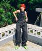Haitaideupeulaengki Lace Hem Wide Pants Black