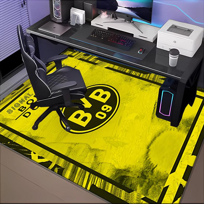 Bvb Soccer Ball Design Printed Office Carpet Chair Cushion Entryway Rug, Rugs for Living Room, Bedroom Christmas gifts