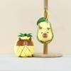 Avocado Fluffy Capybara Plush Keychain Unique Pineapple Bag Charm 12cm Soft Toy
