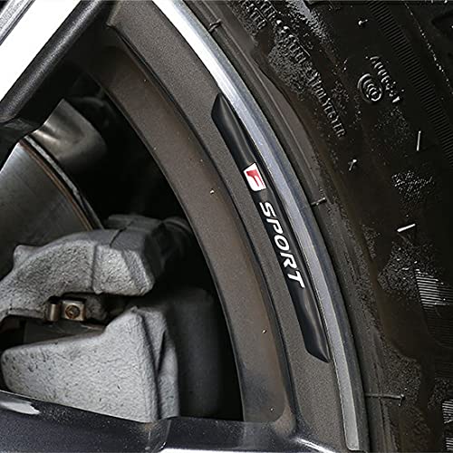 Bokos Wheel Sticker Rim Sticker for Lexus 3D Design Auto Motorcycle Bicycle Universal (F, Black)